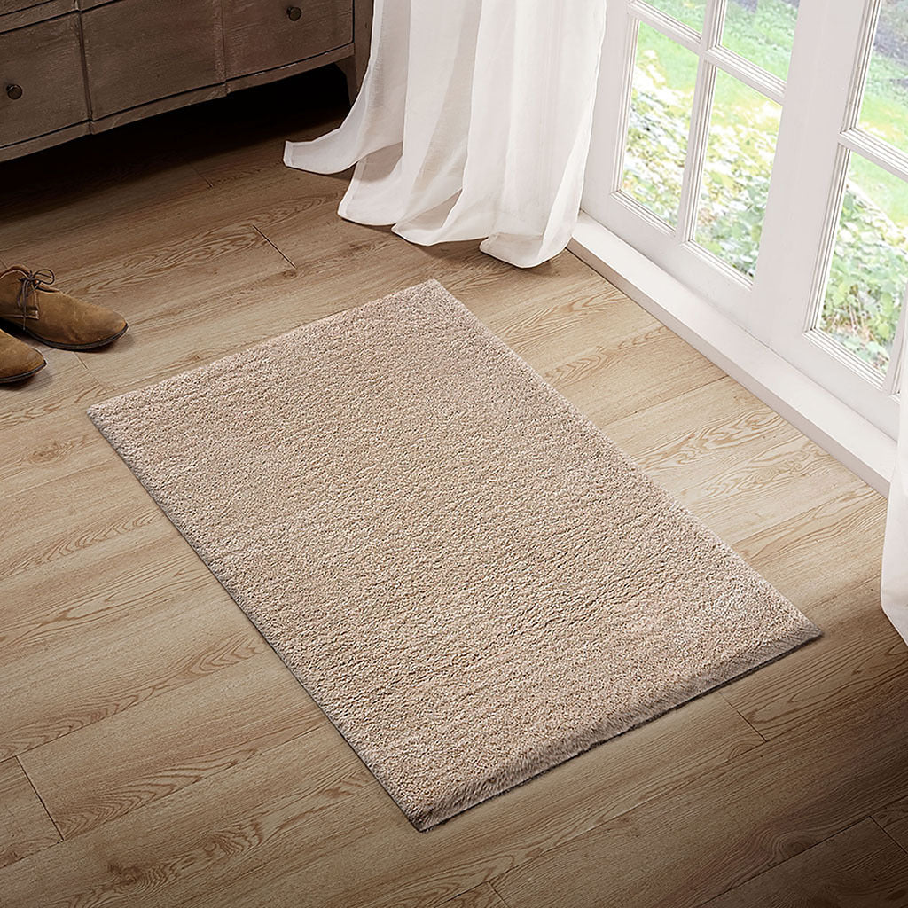 Super Soft Polyester Shag Area Rug Cream Polyester