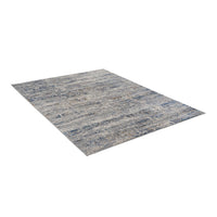 Abstract Area Rug Blue Cream Polyester