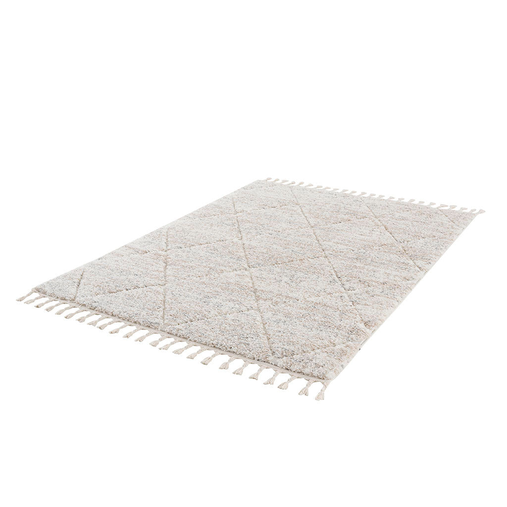 Talas Trellis Area Rug In Cream Cream Polyester