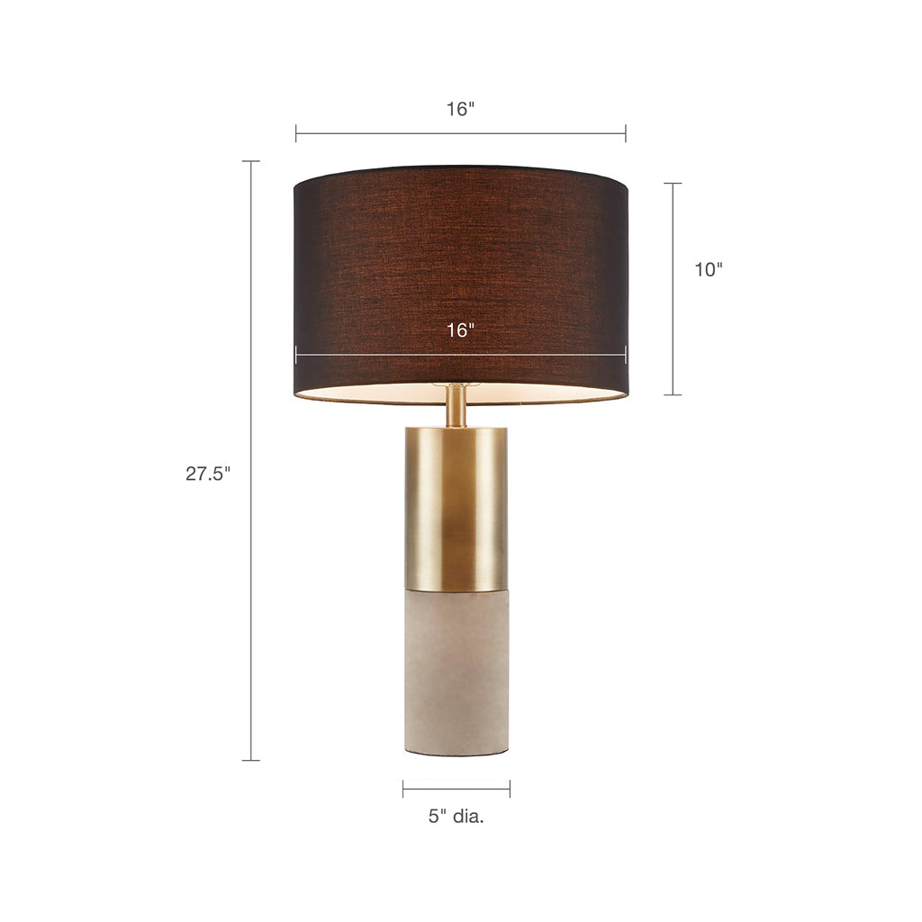Concrete Table Lamp Black Cotton