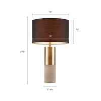 Concrete Table Lamp Black Cotton