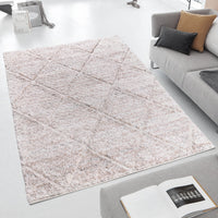 Talas Trellis Area Rug In Cream Cream Polyester