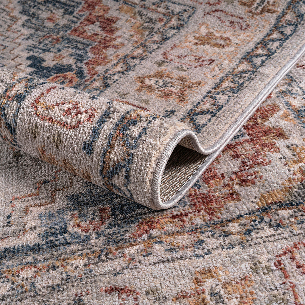 Vintage Medallion Woven Area Rug Orange Multi Polyester