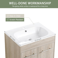 24 Inch Freestanding Bathroom Vanity Kd Packing Bvc04824Weo White Oak 2 Bathroom Freestanding Modern Plywood