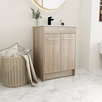 24 Inch Freestanding Bathroom Vanity Kd Packing Bvc04824Weo White Oak 2 Bathroom Freestanding Modern Plywood