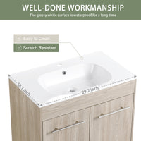 30 Inch Freestanding Bathroom Vanity Kd Packing Bvc04830Weo White Oak 2 Bathroom Freestanding Modern Plywood