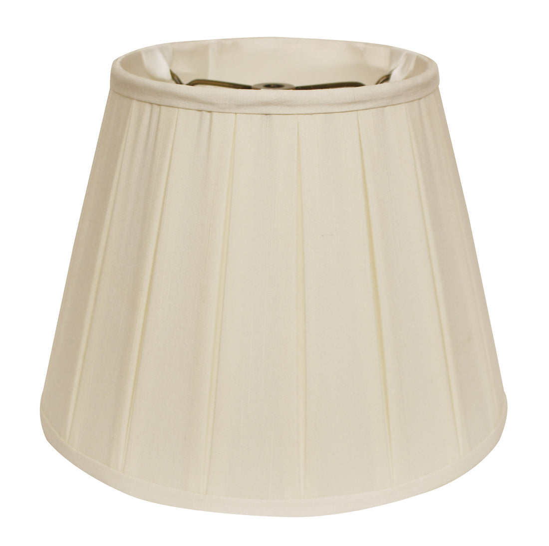 Slant English Box Pleat Softback Lampshade With Washer Fitter, Egg White Shantung