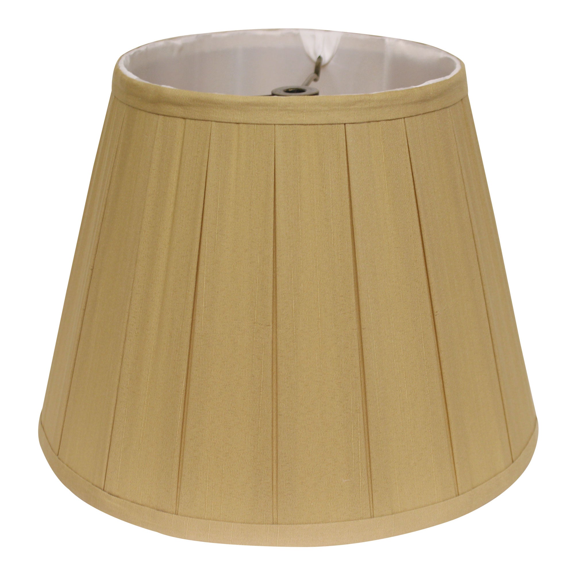 Slant English Box Pleat Softback Lampshade With Washer Fitter, Honey Gold Shantung