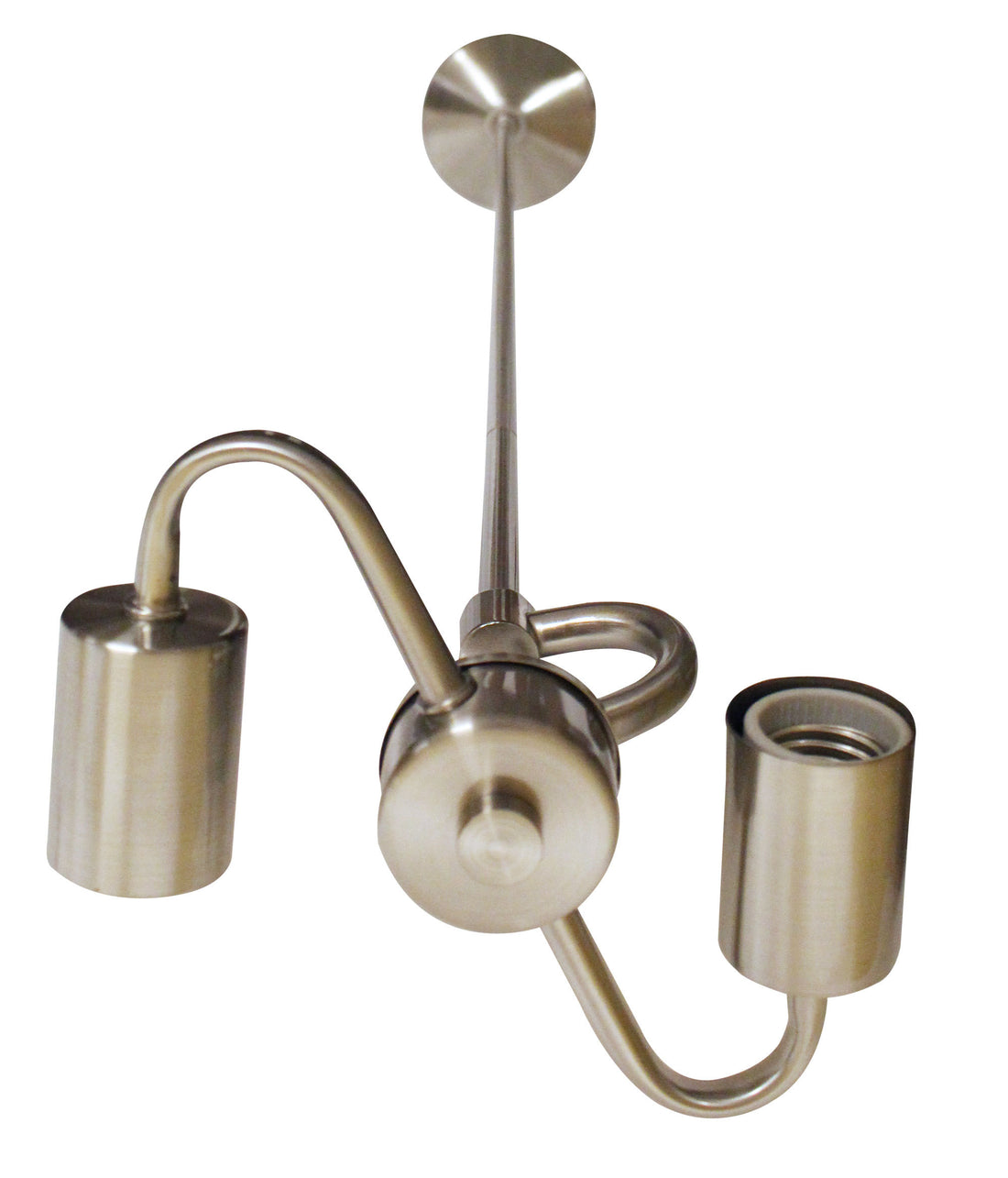 Brushed Nickel Color Pendant Light Fixture For 2 Lights, Vintage Ceiling Hanging Light Fixture With Fabric Cord For Home Lightning Silver Linen
