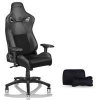 Karnox Ergonomic Gaming Chair,Adjustable Office Computer Chair With Lumbar Support ,Tall Back Swivel Chair With Headrest And Armrest,Comfortable Reclining Video Desk Chair With Suede Padded Sea Black Pu