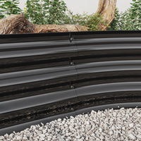 Raised Garden Bed Outdoor,Oval Large Metal Raised Planter Bed For For Plants, Vegetables, And Flowers Black Black Metal