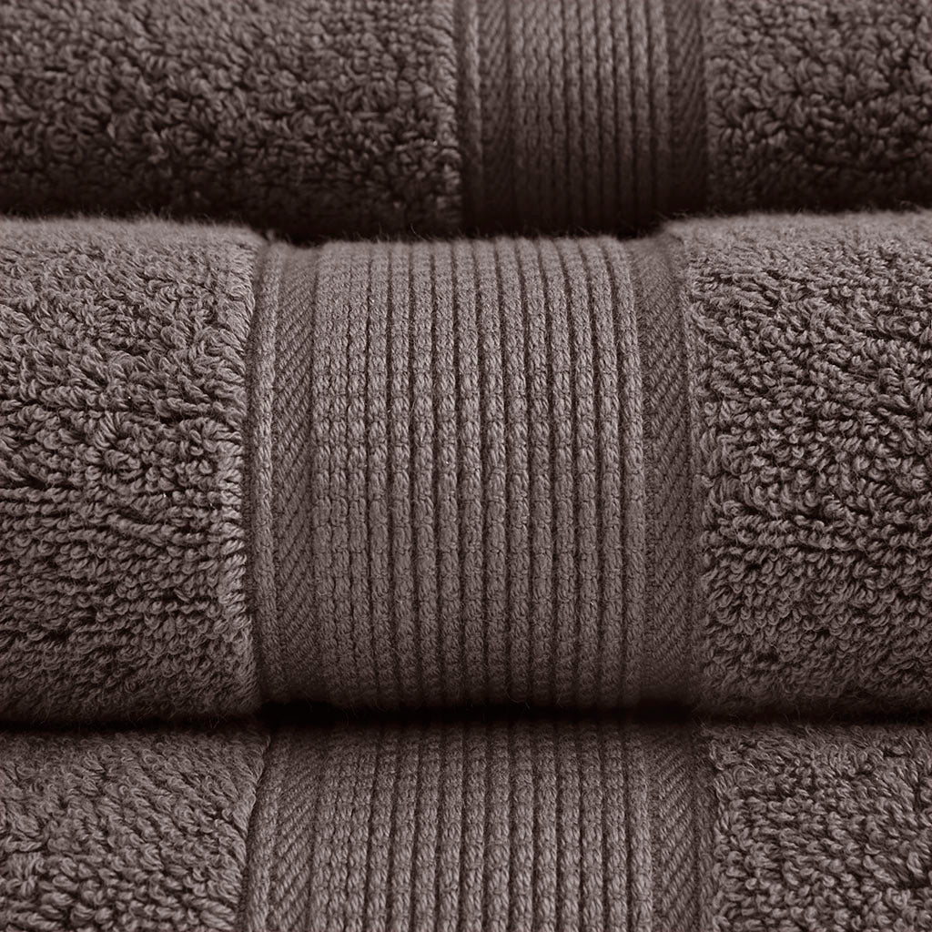 100% Cotton 8 Piece Antimicrobial Towel Set Mocha Cotton