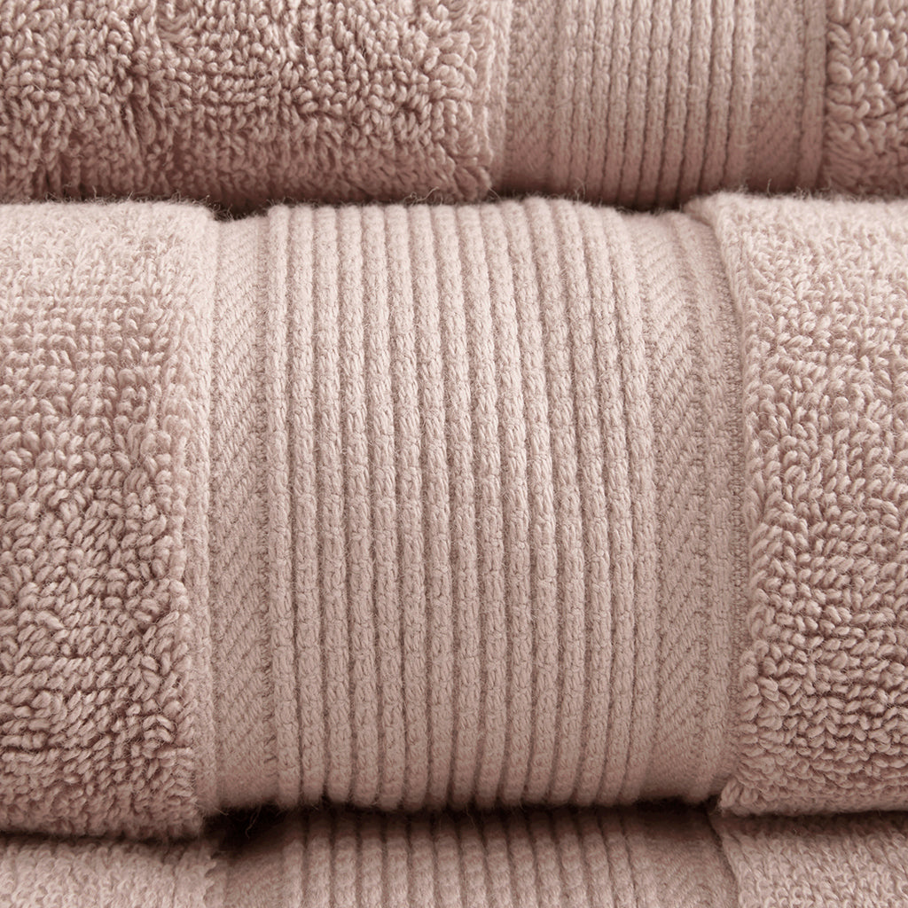 100% Cotton 8 Piece Antimicrobial Towel Set Blush Cotton