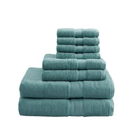 100% Cotton 8 Piece Antimicrobial Towel Set Dusty Green Cotton