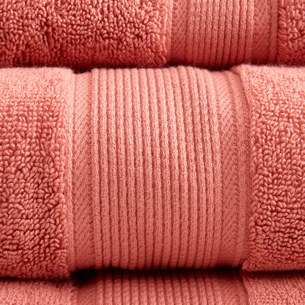 100% Cotton 8 Piece Antimicrobial Towel Set Coral Cotton