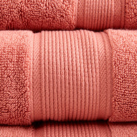 100% Cotton 8 Piece Antimicrobial Towel Set Coral Cotton