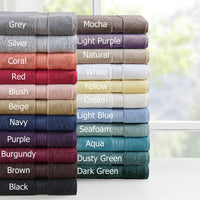 100% Cotton 8 Piece Antimicrobial Towel Set Dark Green Cotton