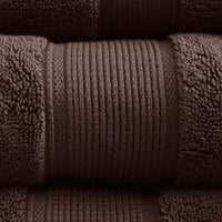 100% Cotton 8 Piece Antimicrobial Towel Set Brown Cotton