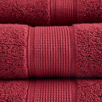 100% Cotton 8 Piece Antimicrobial Towel Set Red Cotton