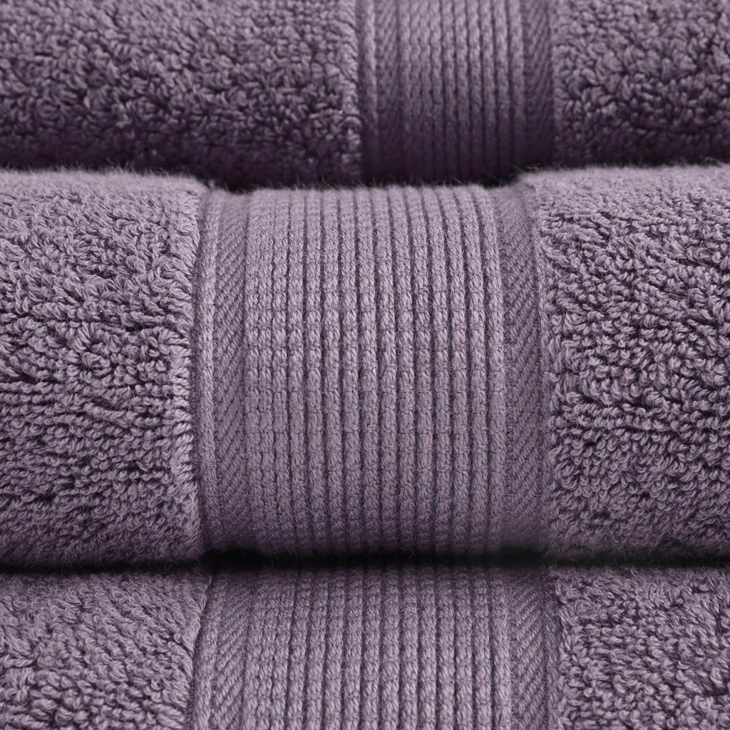 100% Cotton 8 Piece Antimicrobial Towel Set Light Purple Cotton