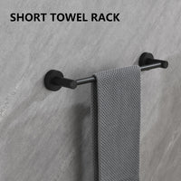 6 Piece Bathroom Towel Rack Set Wall Mount Matt Black Aluminium