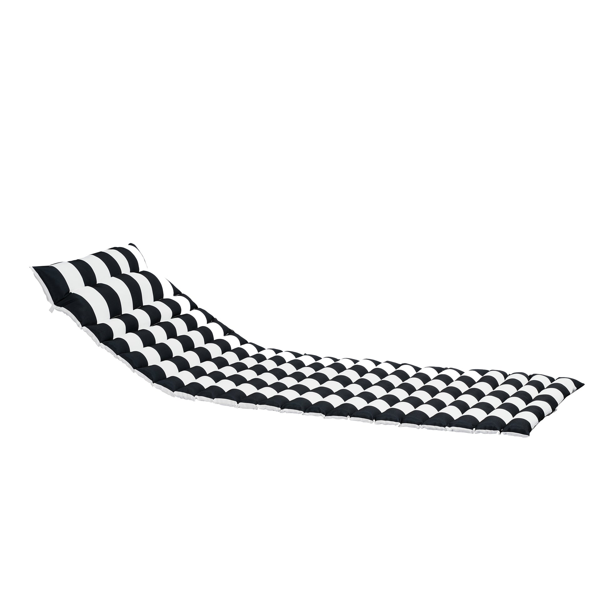 2Pcs Set Outdoor Lounge Chair Cushion Replacement Patio Funiture Seat Cushion Chaise Lounge Cushion Black White Black White Polyester