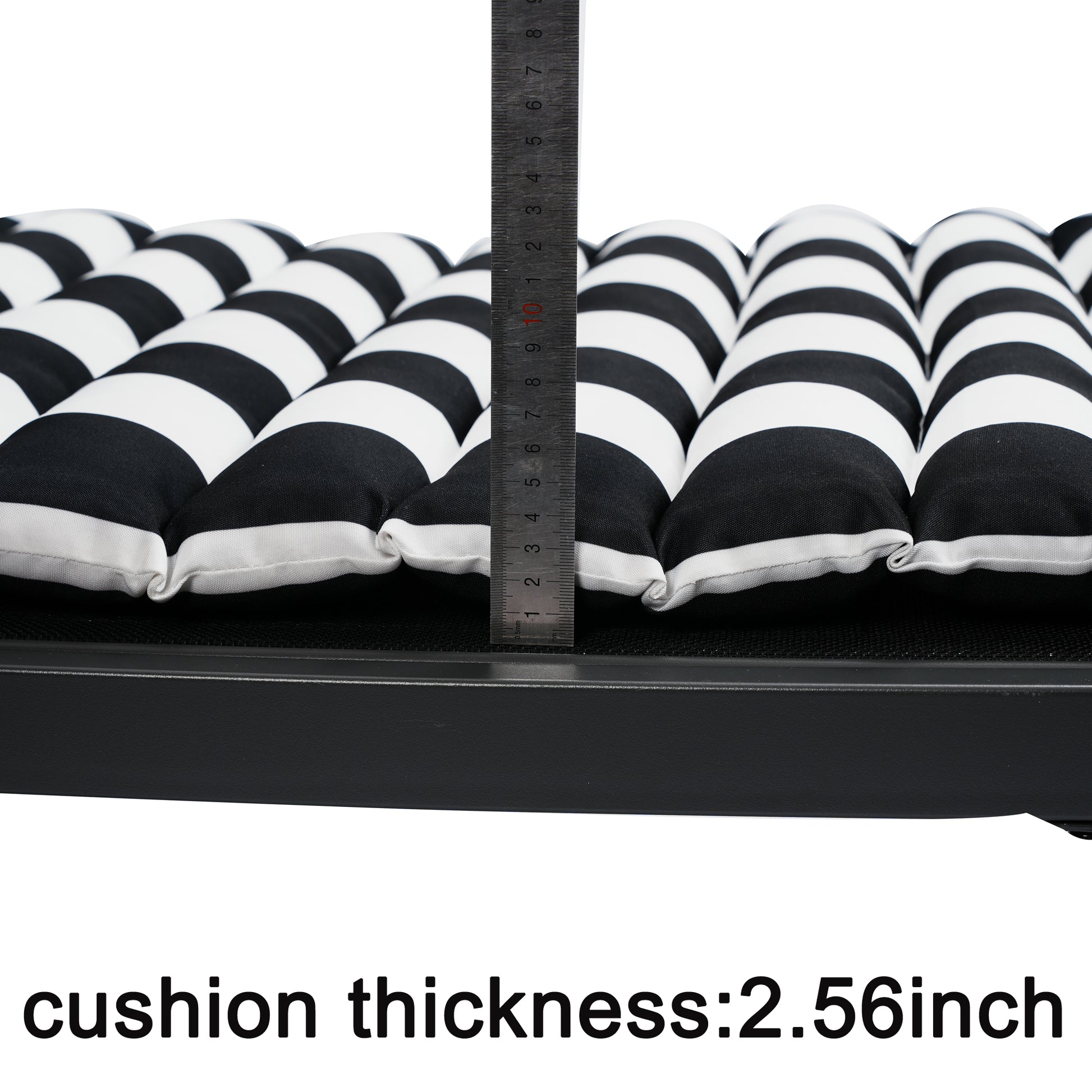 2Pcs Set Outdoor Lounge Chair Cushion Replacement Patio Funiture Seat Cushion Chaise Lounge Cushion Black White Black White Polyester