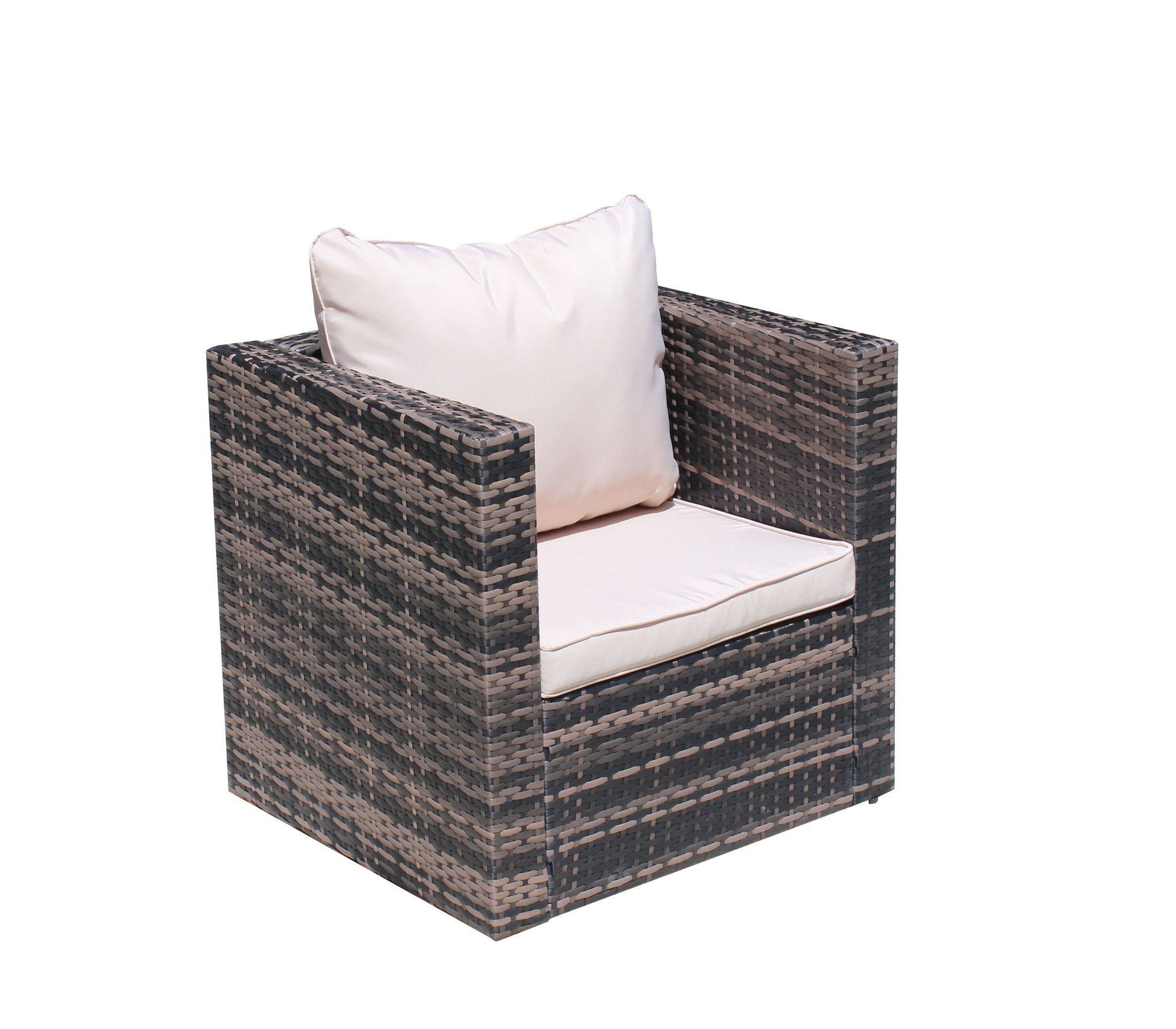 Rattan Patio Furniture Set Wicker Sofa Cushioned Sectional Furniture Set Garden Patio Sofa Set 4 Pieces, Brown Brown Rattan