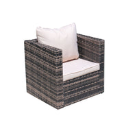 Rattan Patio Furniture Set Wicker Sofa Cushioned Sectional Furniture Set Garden Patio Sofa Set 4 Pieces, Brown Brown Rattan