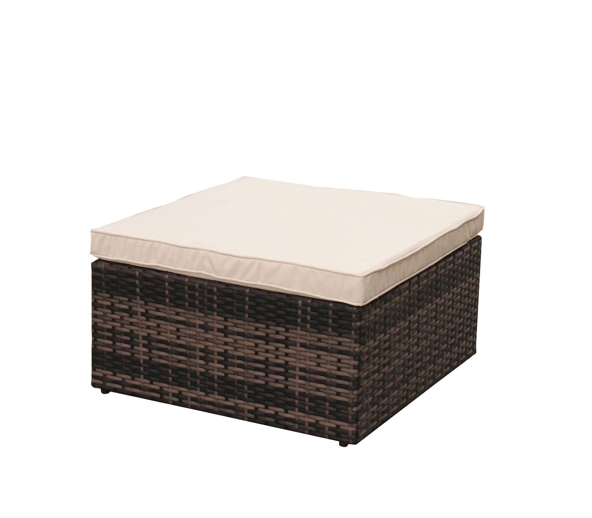 Rattan Patio Furniture Set Wicker Sofa Cushioned Sectional Furniture Set Garden Patio Sofa Set 4 Pieces, Brown Brown Rattan