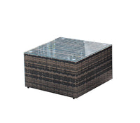 Rattan Patio Furniture Set Wicker Sofa Cushioned Sectional Furniture Set Garden Patio Sofa Set 4 Pieces, Brown Brown Rattan