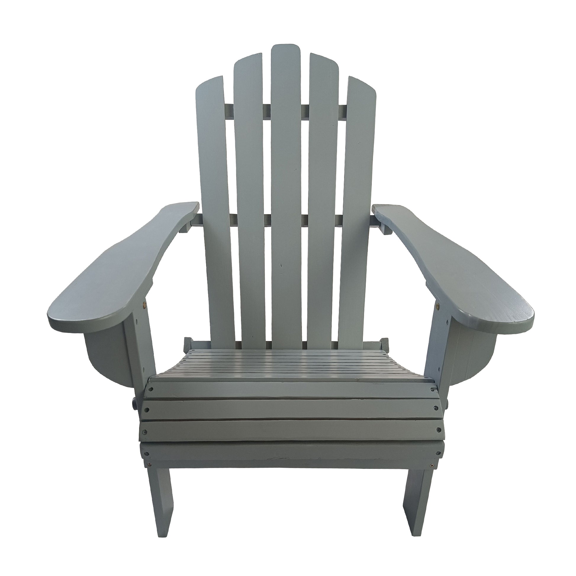 Outdoor Or Indoor Wood Adirondack Chair, Foldable, Grey Grey Solid Wood