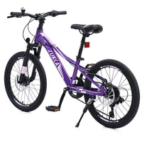 Mountain Bike For Girls And Boys Mountain 20 Inch Shimano 7 Speed Bike Cycling Purple Garden & Outdoor Aluminium Alloy