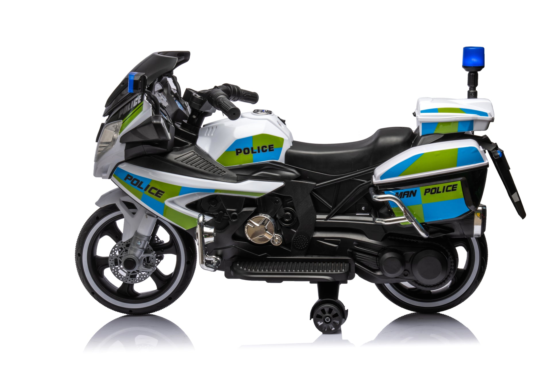 Kids Ride On Police Motorcycle,12V Electric Motorcycle For Toddler,Forward Reverse,Music,Gift For Boys Girls Green Plastic
