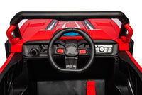 12V7A*2 30W*4 Four Wheel Drive Leather Seat One Button Start,Forward And Backward, High And Low Speed, Music, Front Light, Power Display, Two Doors Can Open, 2.4G R C, Seat Belt Four Wheel Absorber Red Under 50 Lbs 5 To 8 Years Iron Plastic