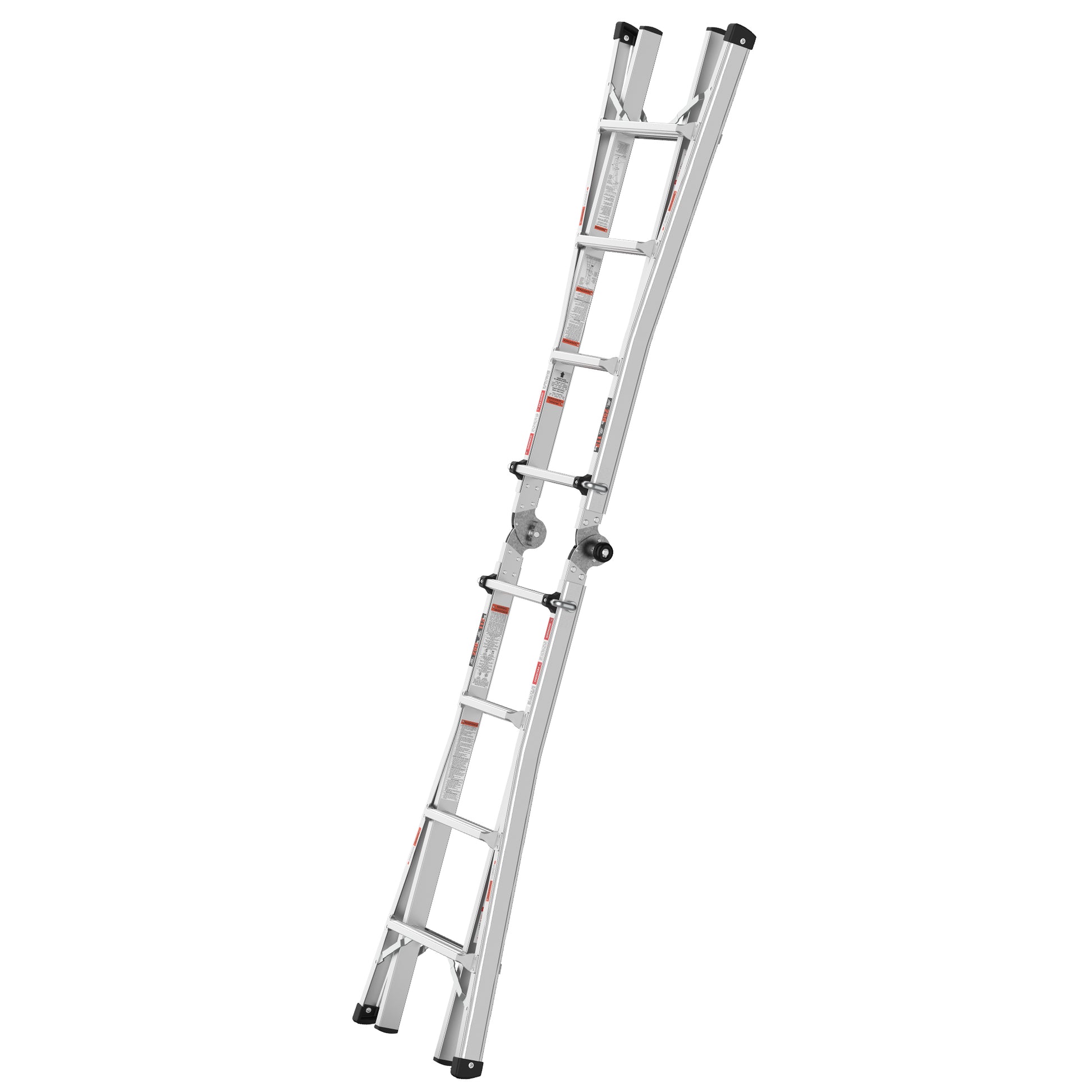Multi Position Foldable Engineering Multifunctional Aluminum Alloy Ladder A Type Ladder Straight Ladder 17Ft For Home Silver Pc Aluminium