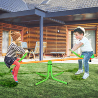 360 Degree Rotation Outdoor Kids Spinning Seesaw Sit And Spin Teeter Totter Outdoor Playground Equipment Swivel Teeter Totter For Backyard Green Iron