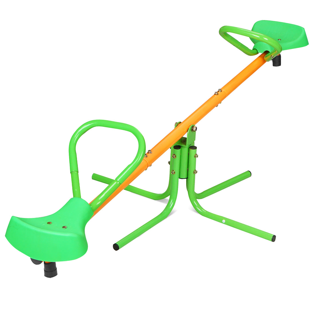 360 Degree Rotation Outdoor Kids Spinning Seesaw Sit And Spin Teeter Totter Outdoor Playground Equipment Swivel Teeter Totter For Backyard Green Iron