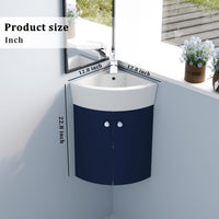 Corner Bathroom Vanity Sink Combo For Small Space Wall Mounted Cabinet Set, Ceramic Sink Bvc05316Nb Navy Blue 2 Bathroom Wall Mounted Modern Plywood