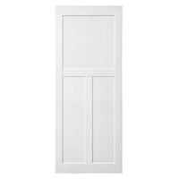 32" X 84" "T" Style Real Primed Door Slab 6.6Ft Barn Door Sliding Hardware Adjustable Floor Guider Pull Handle, Diy Unfinished Paneled Door, Modern Interior Barn Door, Moisture Proof White Mdf