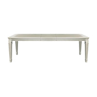 Modern Glam Design 1Pc Dining Table With Extension Leaf Silver Finish Acrylic Inset Framing Dining Room Furniture Silver Dining Room Ultra Modern Solid Wood