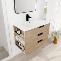 30 Inch Bathroom Vanity With Top G Bvb01430Limo Grb3020Mowh 3 Imitative Oak Plywood