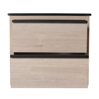 24" Bathroom Vanity, With Black Ceramic Sink And 2 Soft Close Drawers Bva02524Plo G Bl9060Bk W1286S00035 2 Plain Light Oak Bathroom Wall Mounted Modern Plywood