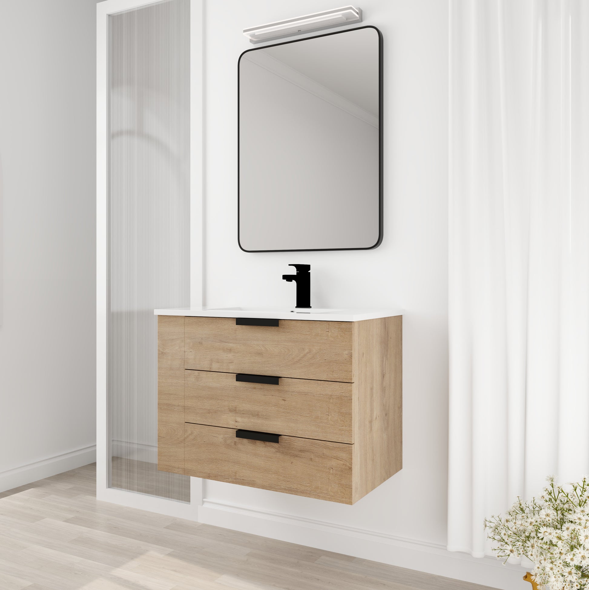 30 Inch Bathroom Vanity With Top G Bvb01430Limo Grb3020Mowh 3 Imitative Oak Plywood