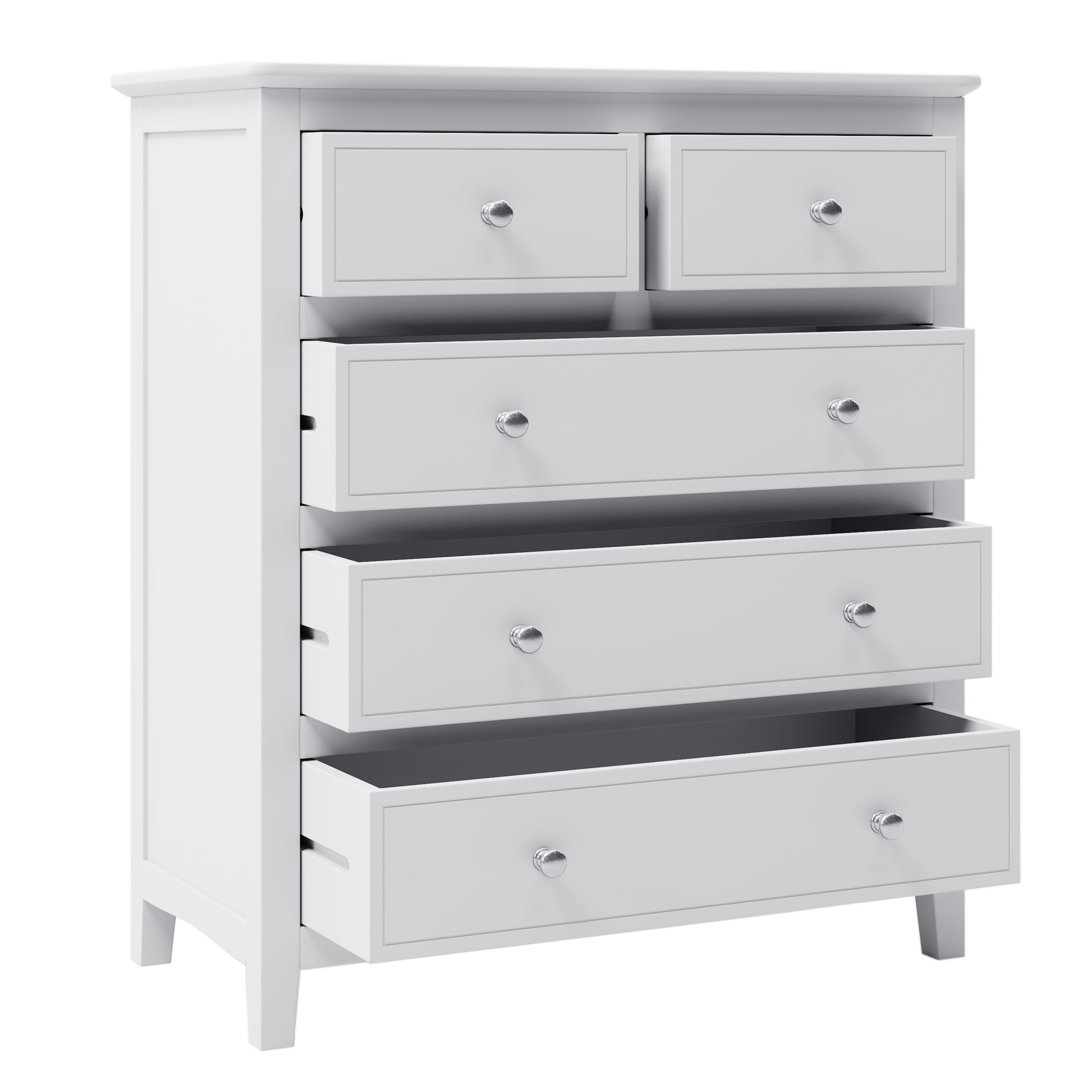 White Solid Wood 5 Pieces Queen Bedroom Sets Bed Nightstand*2 Chest Dresser Old Sku:Bs515101Aak Queen White 5 Piece Set Solid Wood