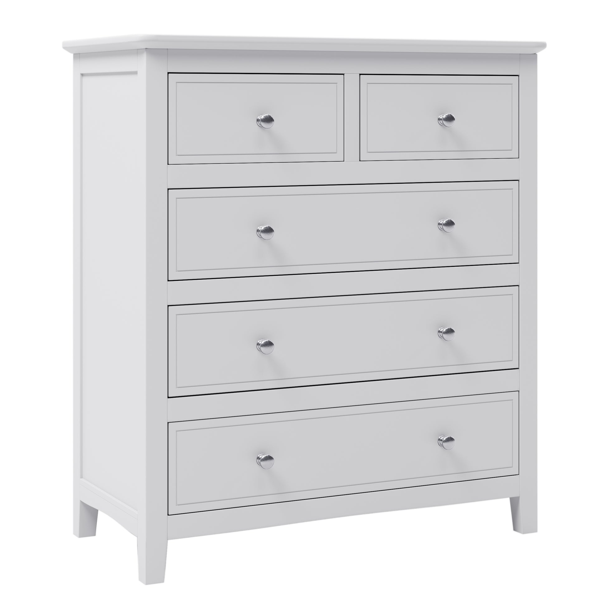 White Solid Wood 5 Pieces King Bedroom Sets Bed Nightstand*2 Chest Dresser Old Sku:Bs500026Aak King White 5 Piece Set Solid Wood