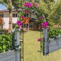 Metal Garden Arch W55'' X H94.5'' Garden Arbor Trellis Climbing Plants Support Rose Arch Outdoor Arch Black Black Iron