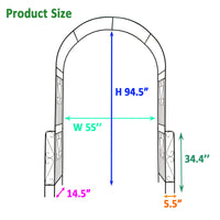 Metal Garden Arch W55'' X H94.5'' Garden Arbor Trellis Climbing Plants Support Rose Arch Outdoor Arch Black Black Iron