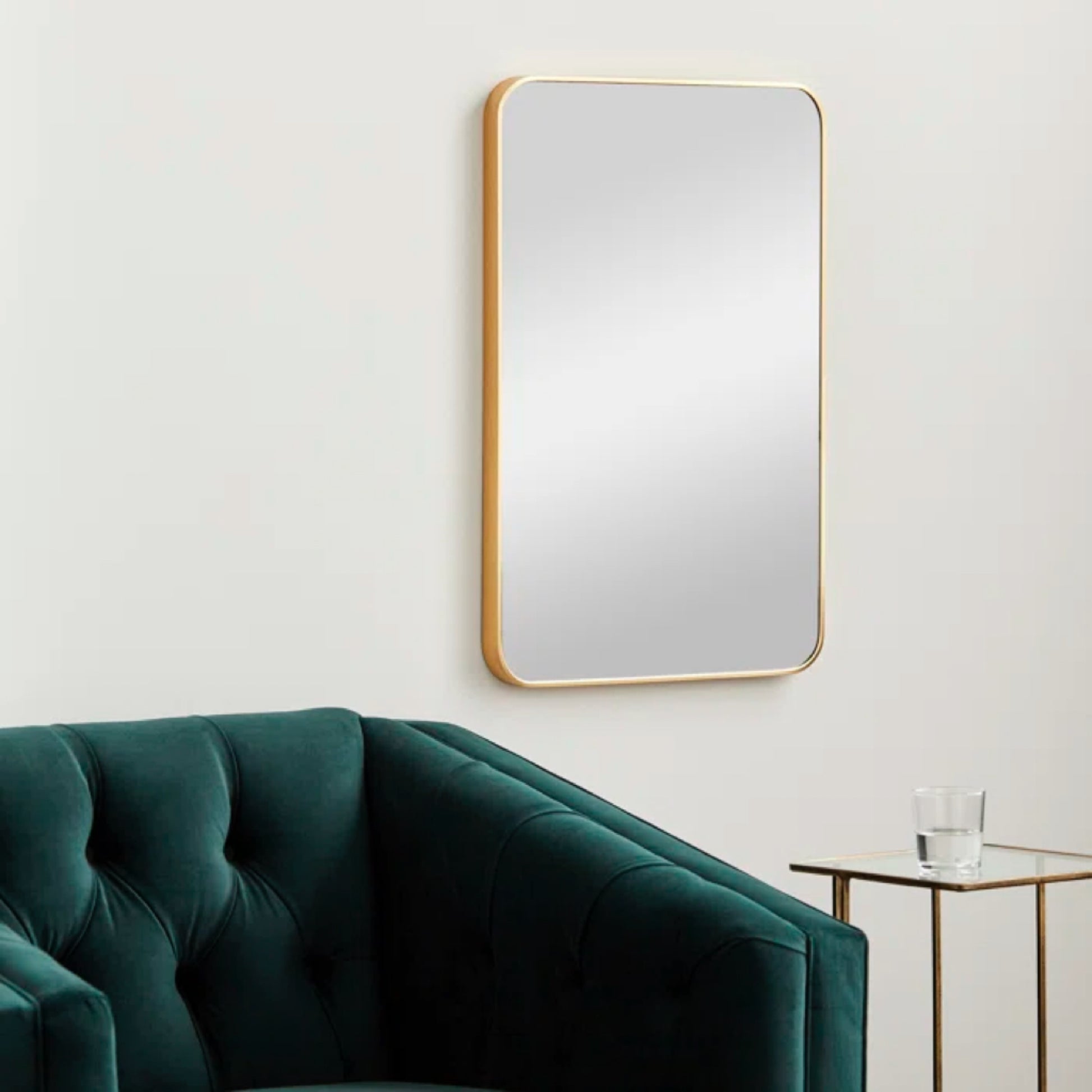 Gold 24 "X36" Rectangular Bathroom Wall Mirror Gold Classic,Modern Mdf Glass Aluminium