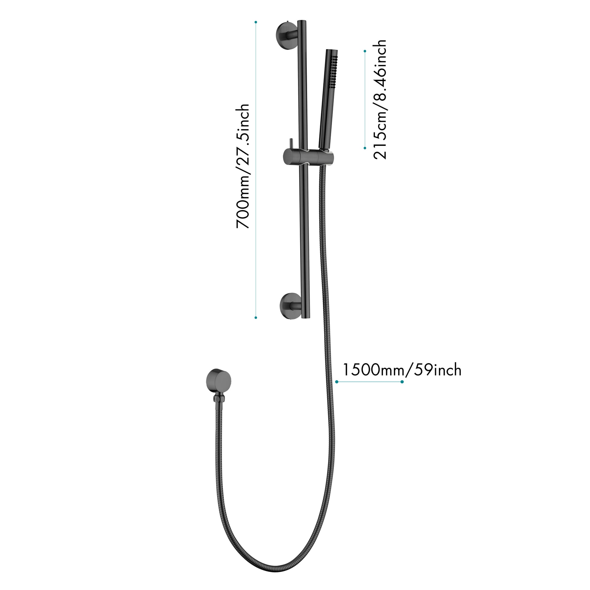 Eco Performance Handheld Shower With 28 Inch Slide Bar And 59 Inch Hose Matte Black Stainless Steel